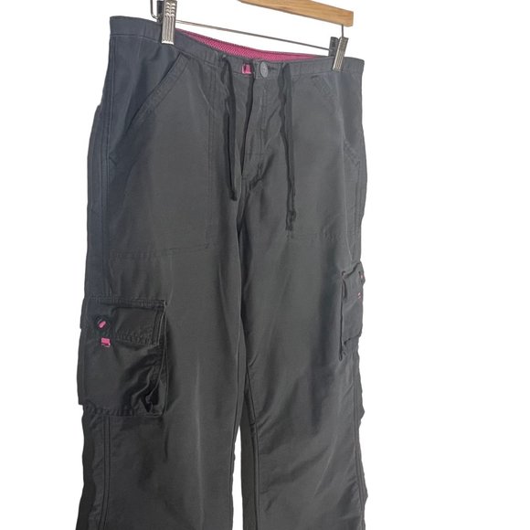 Vintage Y2K Anchor Blue Black Wide Leg Cargo Mid Rise Pants 9 - Picture 2 of 13